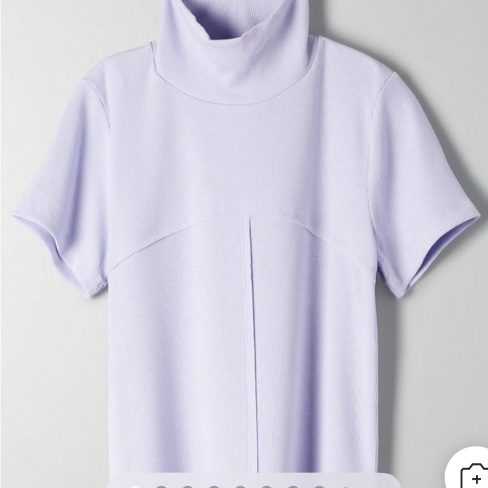 Aritzia Wilfred light lilac Short Sleeve Turtleneck Top